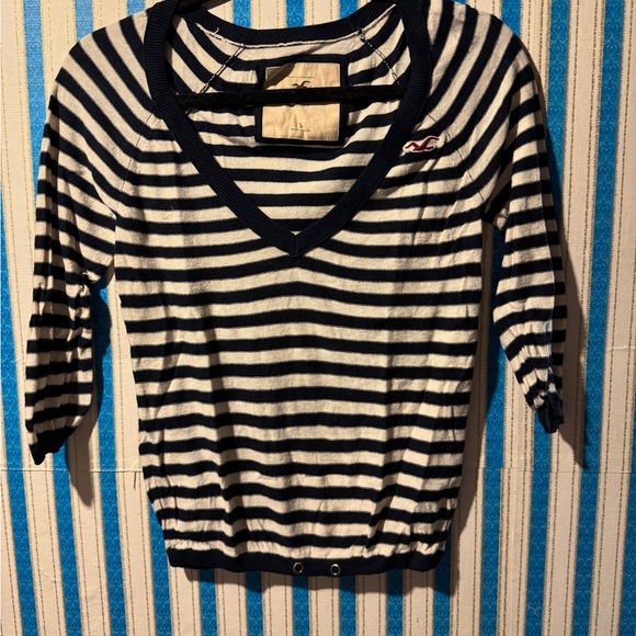 Hollister Tops - Hollister Navy and White Striped Top